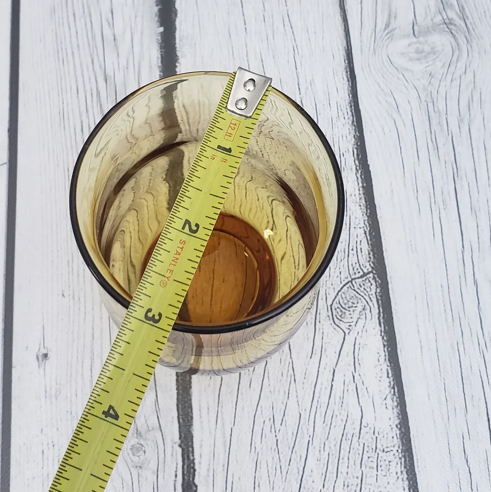 2 pc Vintage Tulip Libbey Amber Glasses - Picture 8 of 8